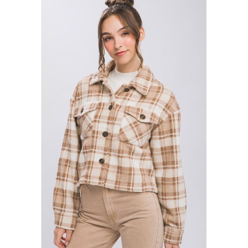 Outerwear - Casual Plaid Button Up Jacket with Pockets -  - Cultured Cloths Apparel