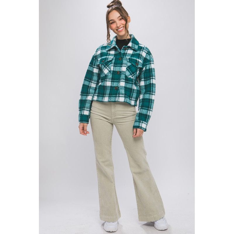 Outerwear - Casual Plaid Button Up Jacket with Pockets -  - Cultured Cloths Apparel