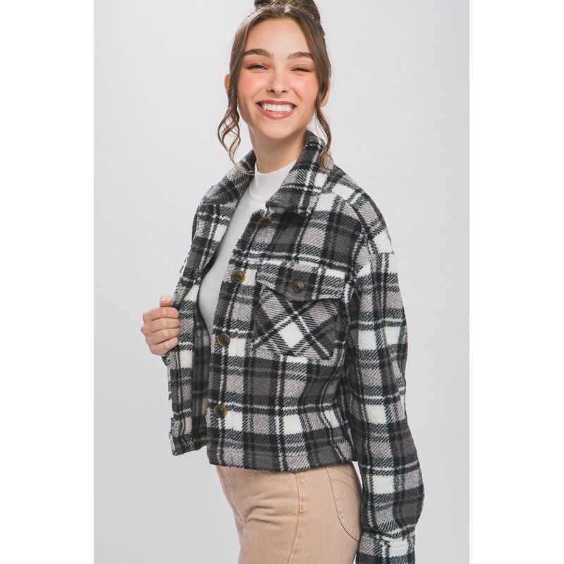 Outerwear - Casual Plaid Button Up Jacket with Pockets -  - Cultured Cloths Apparel