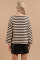 Women's Sweaters - STRIPE BOAT NECK DROP SHOULDER KNIT SWEATER -  - Cultured Cloths Apparel