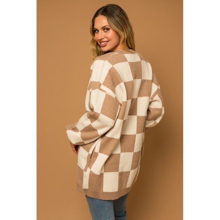 Outerwear - Checker Graphic Sweater Cardigan -  - Cultured Cloths Apparel