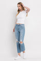 Denim - High Rise Distressed Cropped Straight Jeans -  - Cultured Cloths Apparel