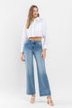 Denim - High Rise Wide Leg Jeans with Trouser Hem Detail -  - Cultured Cloths Apparel