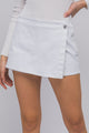 Women's Skirts - Denim Snap-On Button Skorts - White - Cultured Cloths Apparel