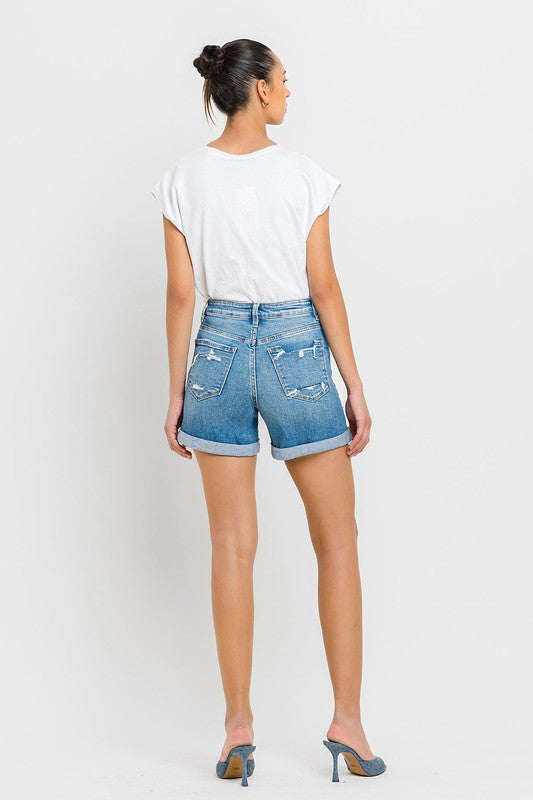 Women's Shorts - High Rise Double Cuff Shorts -  - Cultured Cloths Apparel