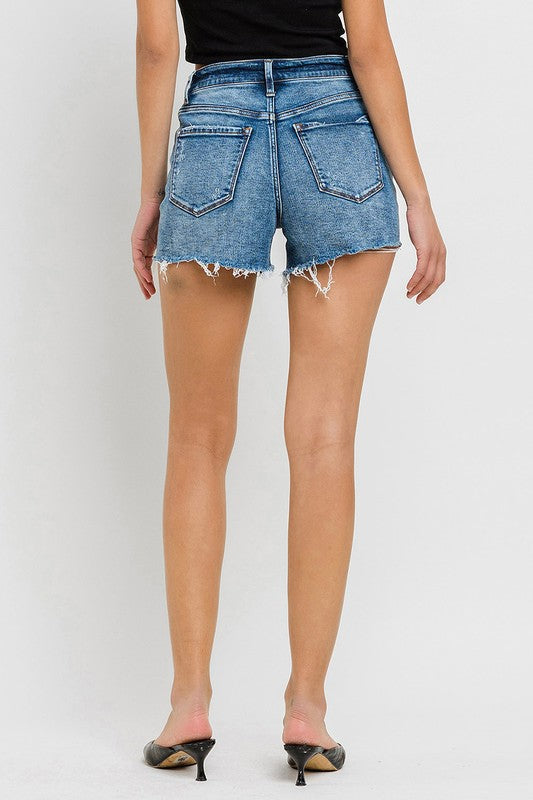 Women's Shorts - High Rise Raw Hem Denim Shorts -  - Cultured Cloths Apparel