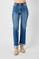 Denim - Judy Blue Full Size High Waist Front Seam Detail Straight Jeans - Medium - Cultured Cloths Apparel