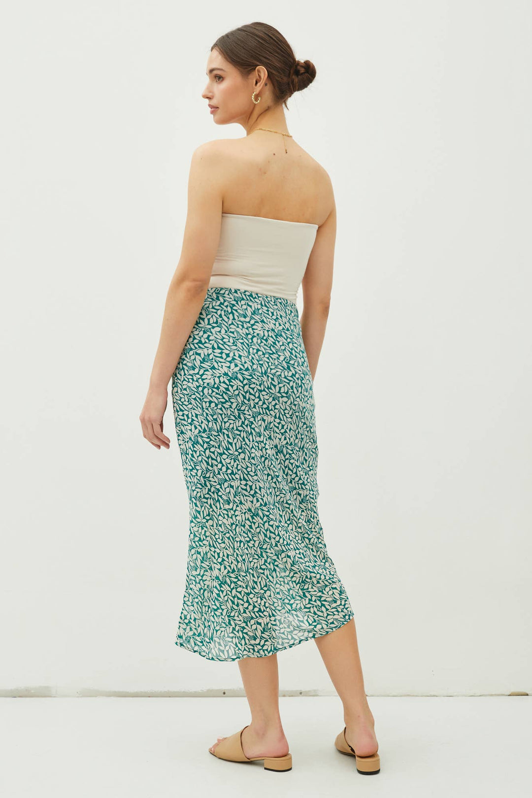 Women's Skirts - PRINT DRAPED SIDE KNOT MIDI SKIRT -  - Cultured Cloths Apparel