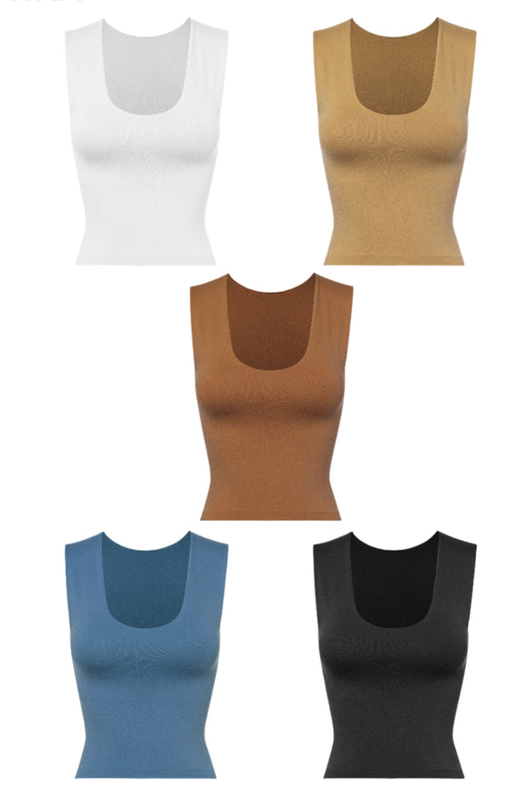 Athleisure - Invisible Line Square Neck Tank Top -  - Cultured Cloths Apparel