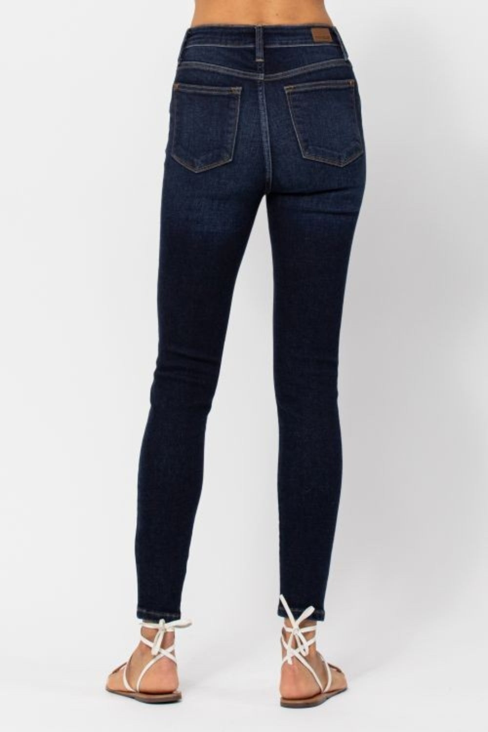 Denim - Judy Blue Full Size High Waist Handsand Skinny Jeans -  - Cultured Cloths Apparel