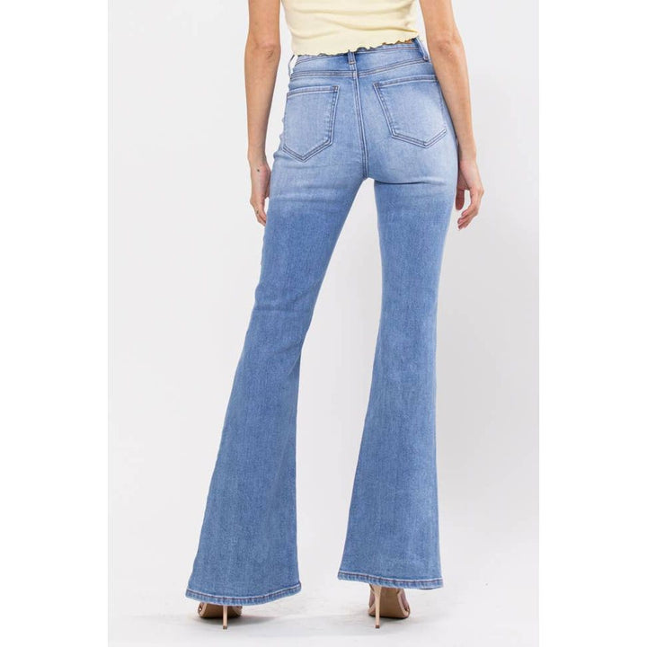 Denim - Cello High Rise Destroy Super Flare Jeans -  - Cultured Cloths Apparel