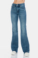 Denim - Judy Blue Full Size Tummy Control Cut Hem Flare Jeans -  - Cultured Cloths Apparel