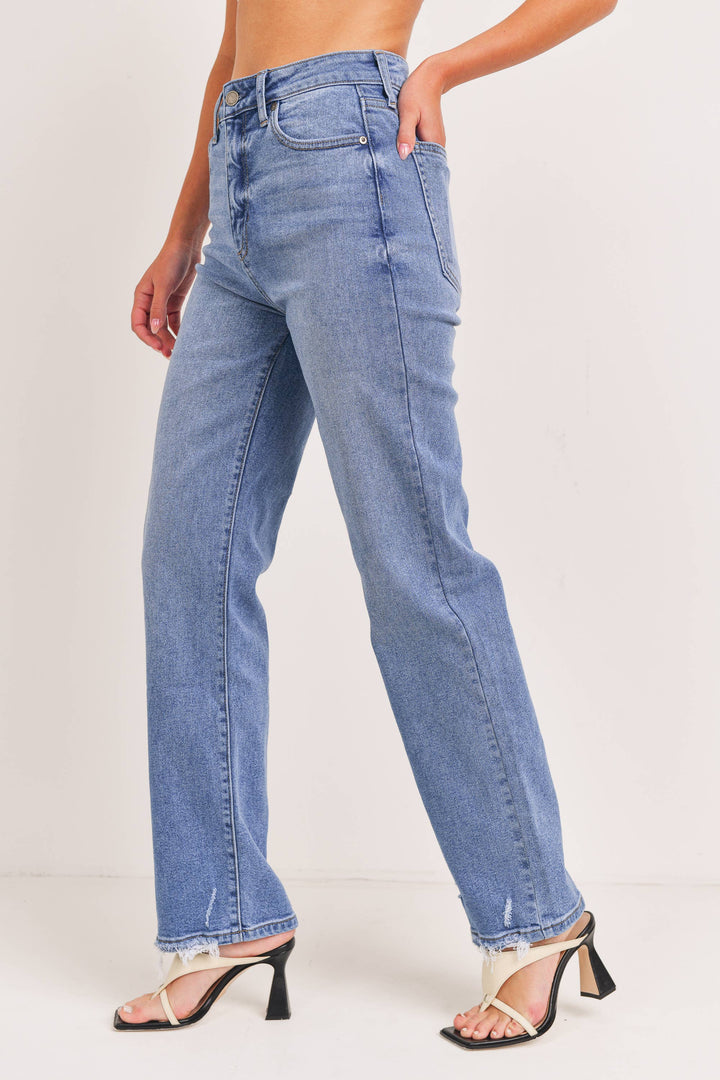 Denim - Sydney Straight High Rise Clean Leg Denim Jeans -  - Cultured Cloths Apparel