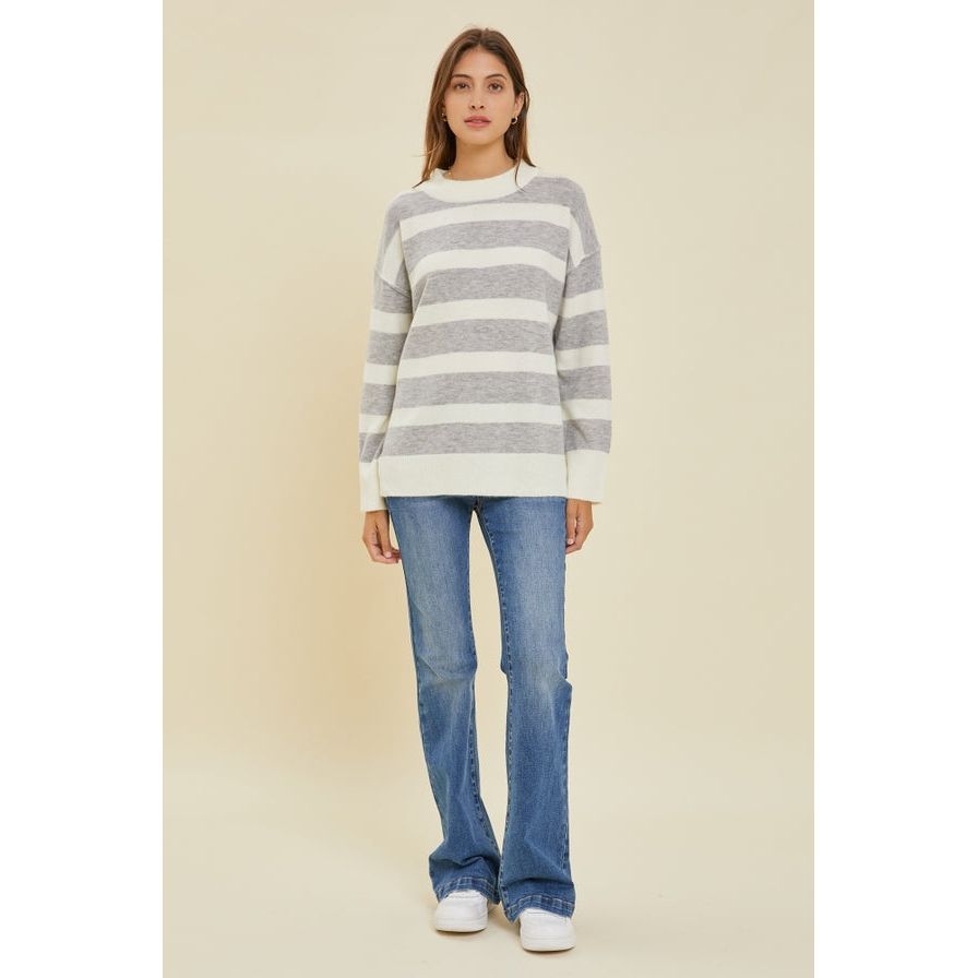 Women's Sweaters - Striped & Comfy Sweater -  - Cultured Cloths Apparel