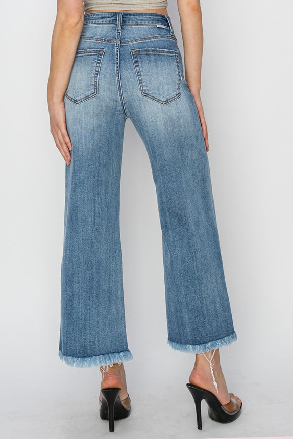 Denim - RISEN Raw Hem Cropped Wide Leg Jeans -  - Cultured Cloths Apparel