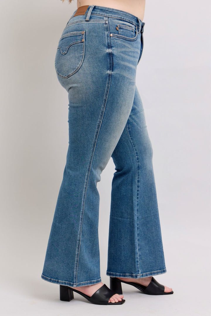 Denim - Judy Blue MR Tummy Control Vintage Wash Jeans - - Cultured Cloths Apparel