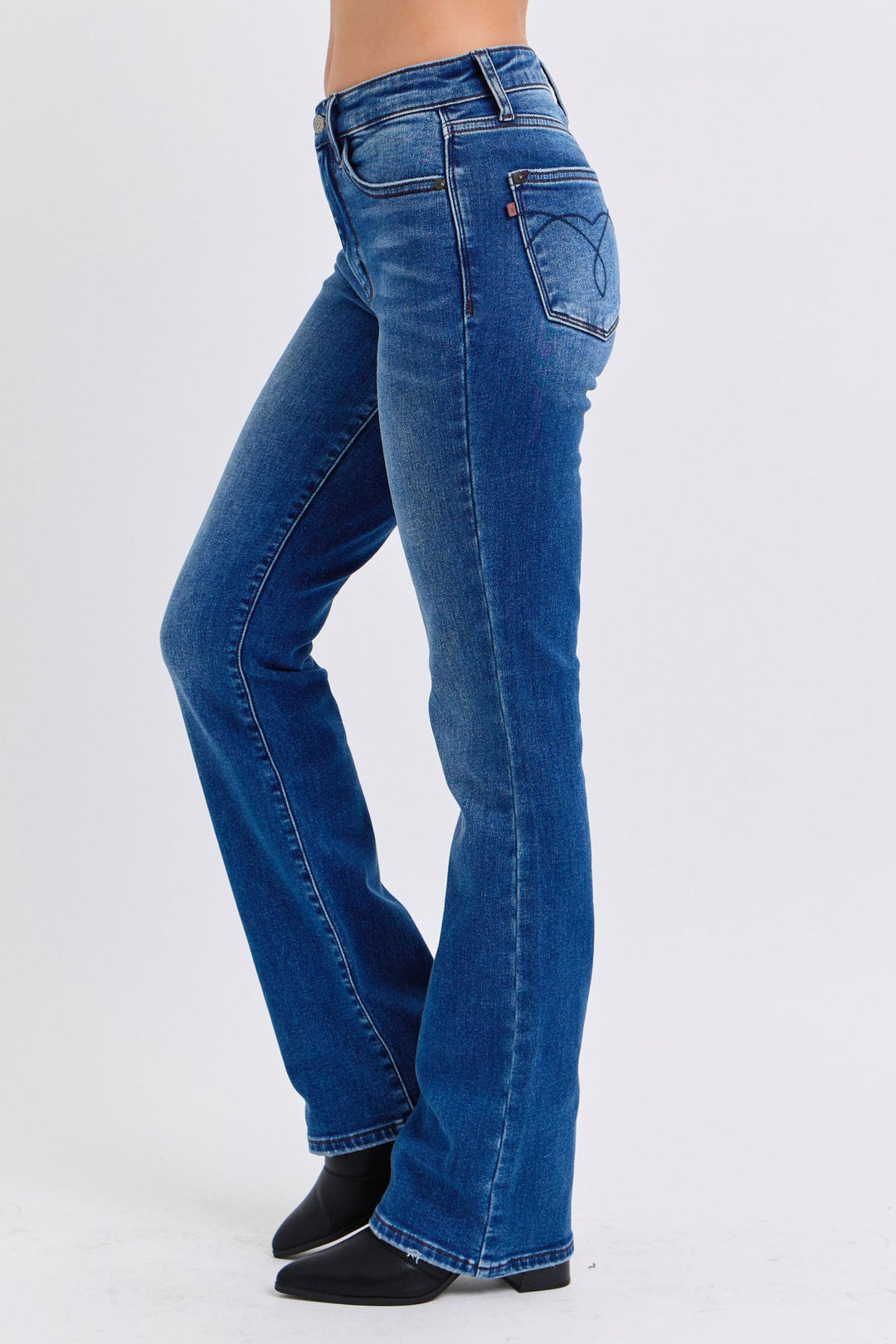 Denim - Judy Blue Full Size Mid-Rise Bootcut Jeans with Pockets - - Cultured Cloths Apparel