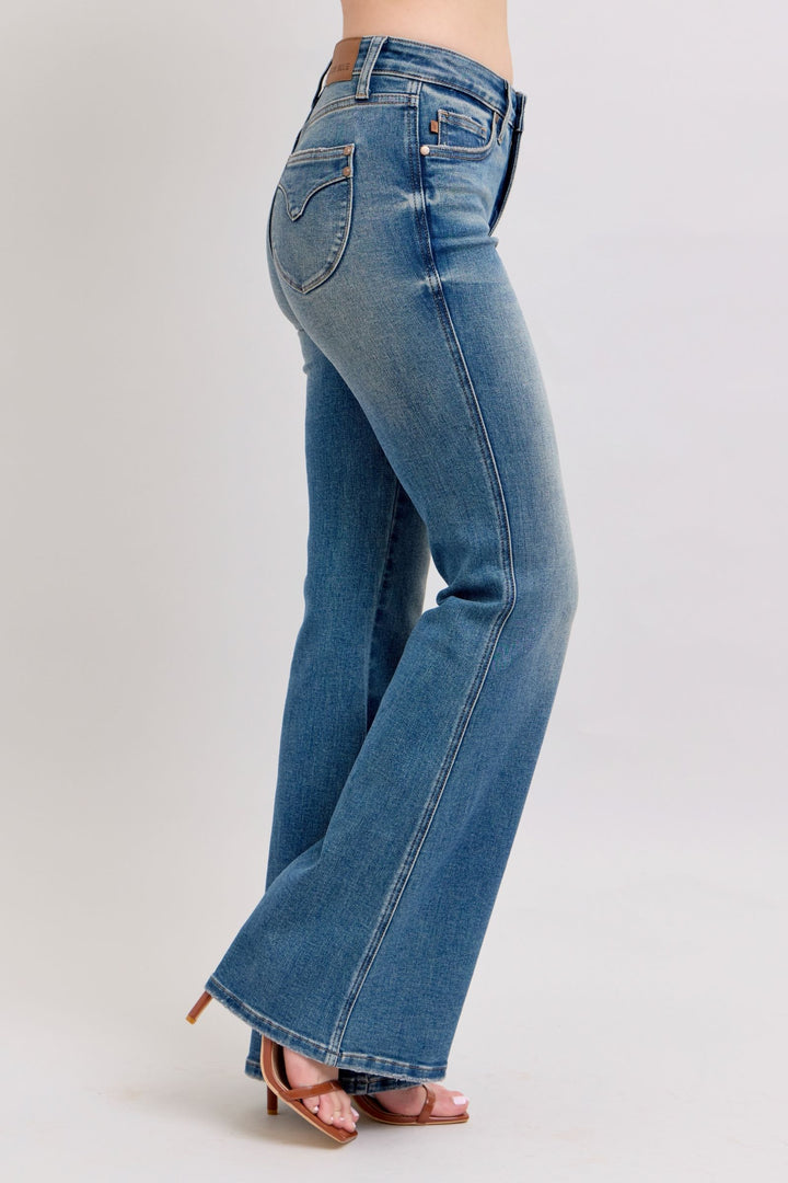 Denim - Judy Blue MR Tummy Control Vintage Wash Jeans - - Cultured Cloths Apparel