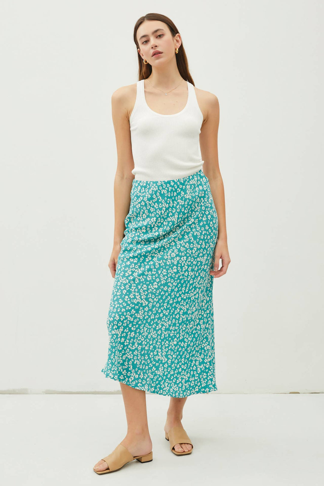 Women's Skirts - FLORAL PRINTED MIDI SKIRT -  - Cultured Cloths Apparel