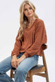 Women's Long Sleeve - V NECK LONG SLEEVE KNIT TOP - SIENNA - Cultured Cloths Apparel