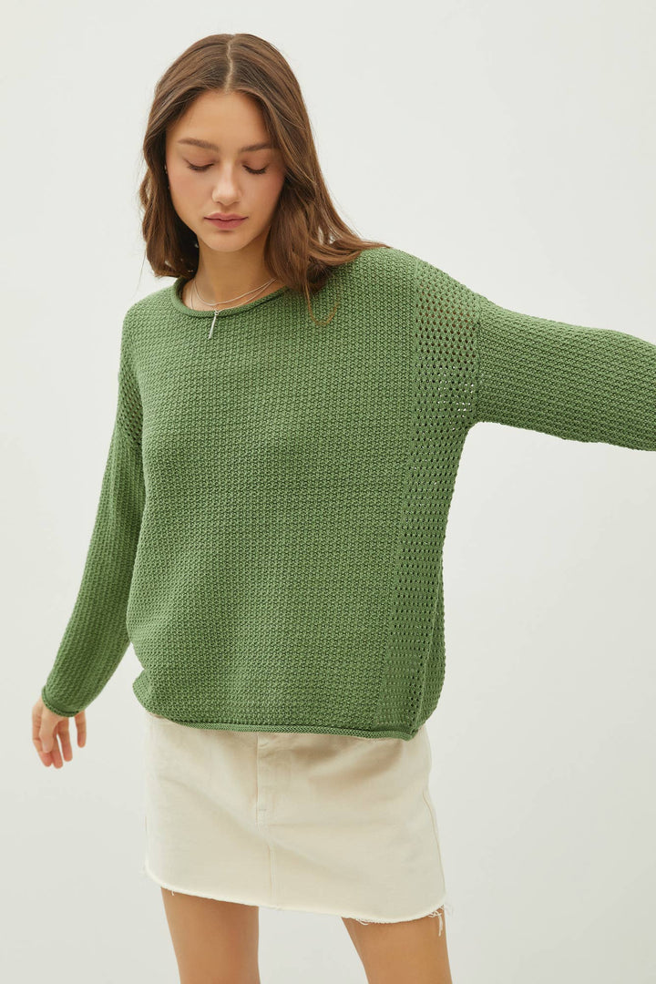 Women's Sweaters - BOXY WAFFLE KNIT SWEATER -  - Cultured Cloths Apparel