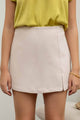 Women's Skirts - SIDE SLIT MINI SKORT - OATMEAL - Cultured Cloths Apparel