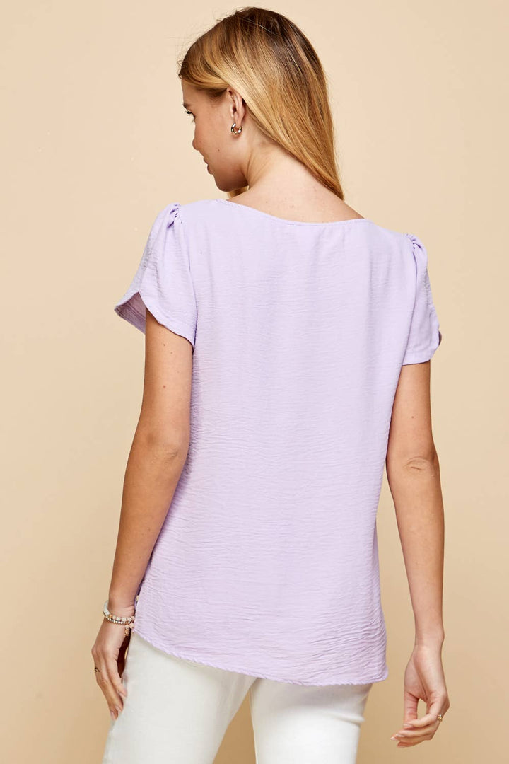 Women's Sleeveless - Solid Top with Ruffled Detailed Sleeves -  - Cultured Cloths Apparel