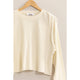 Women's Sweaters - RIBBED LONG SLEEVE CROP SWEATER - CREAM - Cultured Cloths Apparel