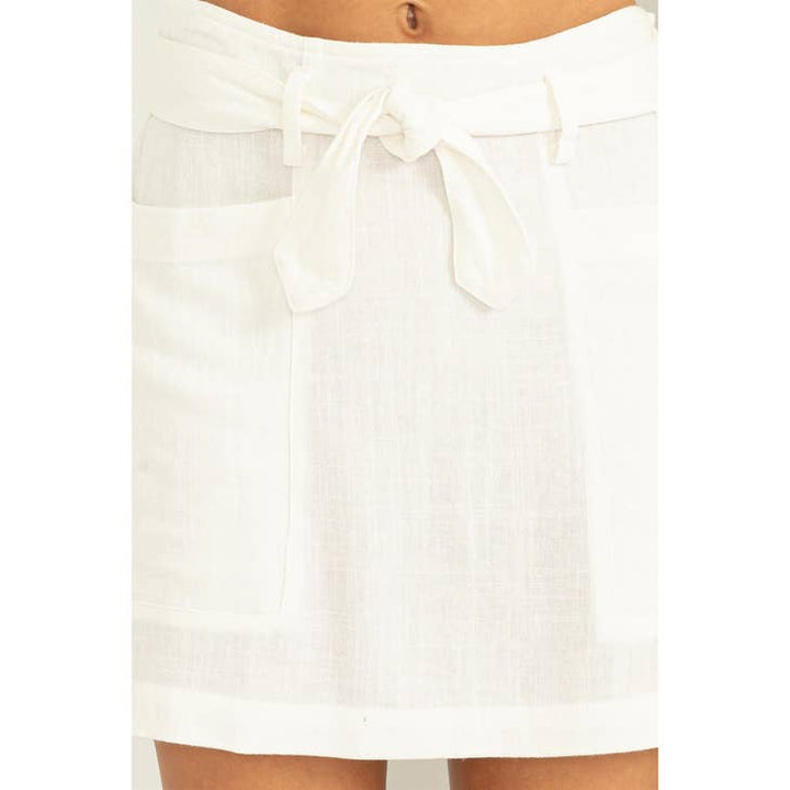 Women's Skirts - Better Days Tie-Belt Mini Skirt -  - Cultured Cloths Apparel