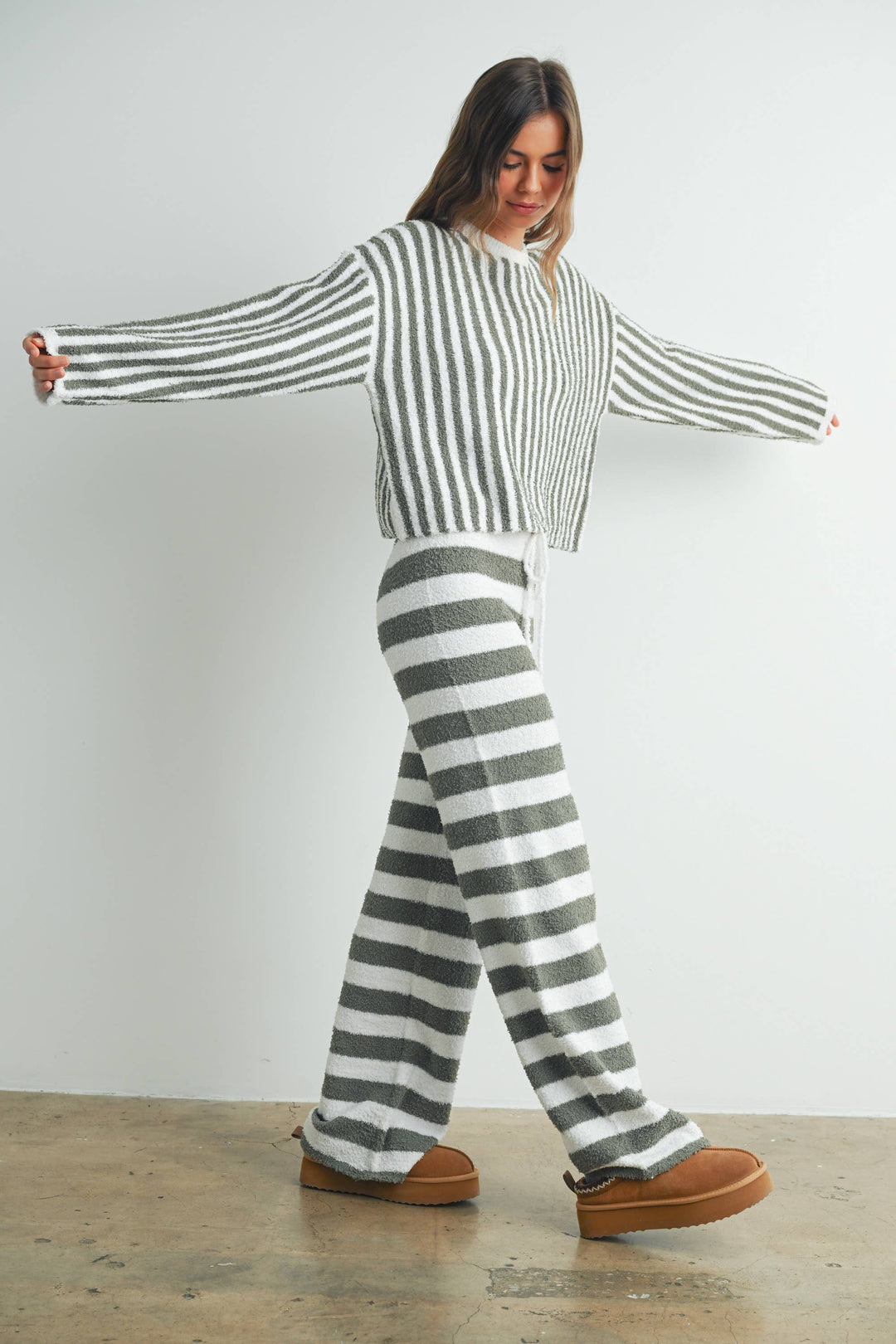 Athleisure - STRIPED DRAWSTRING PANTS -  - Cultured Cloths Apparel