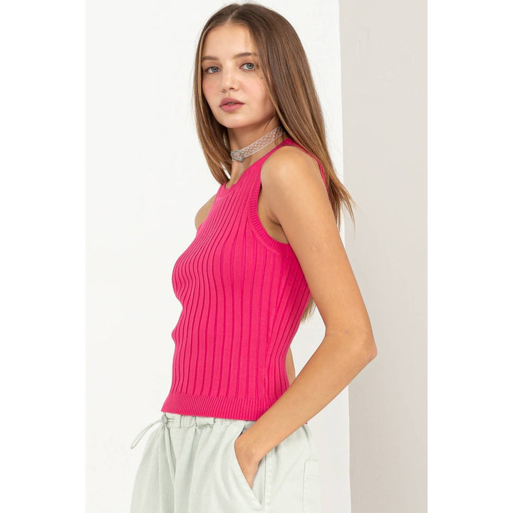 Women's Sleeveless - Essentials Ribbed Tank Top - RASPBERRY - Cultured Cloths Apparel