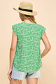 Women's Short Sleeve - V Neck Floral Printed Top -  - Cultured Cloths Apparel