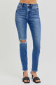 Denim - RISEN Full Size High Rise Ankle Skinny Knee Distressed Jeans -  - Cultured Cloths Apparel