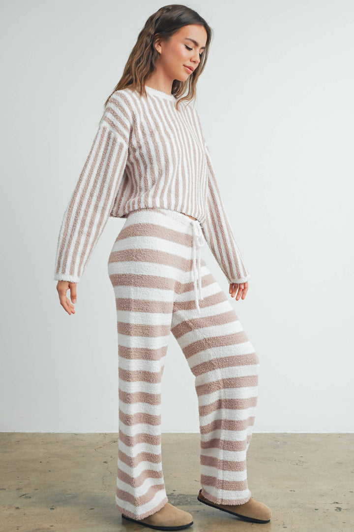 Athleisure - STRIPED DRAWSTRING PANTS -  - Cultured Cloths Apparel