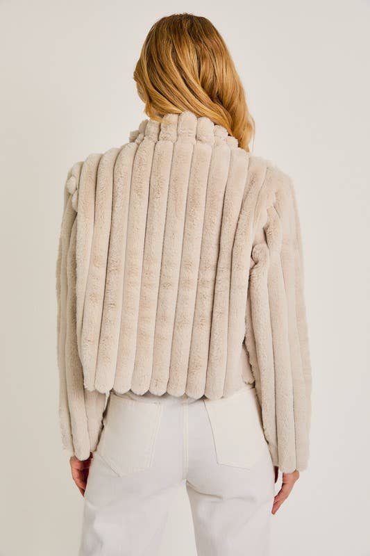 Outerwear - Faux Crop Fur Jacket -  - Cultured Cloths Apparel