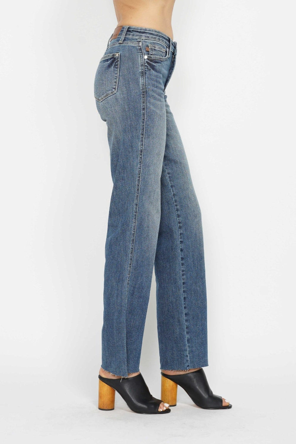 Denim - Judy Blue Full Size Tummy Control Straight Jeans -  - Cultured Cloths Apparel