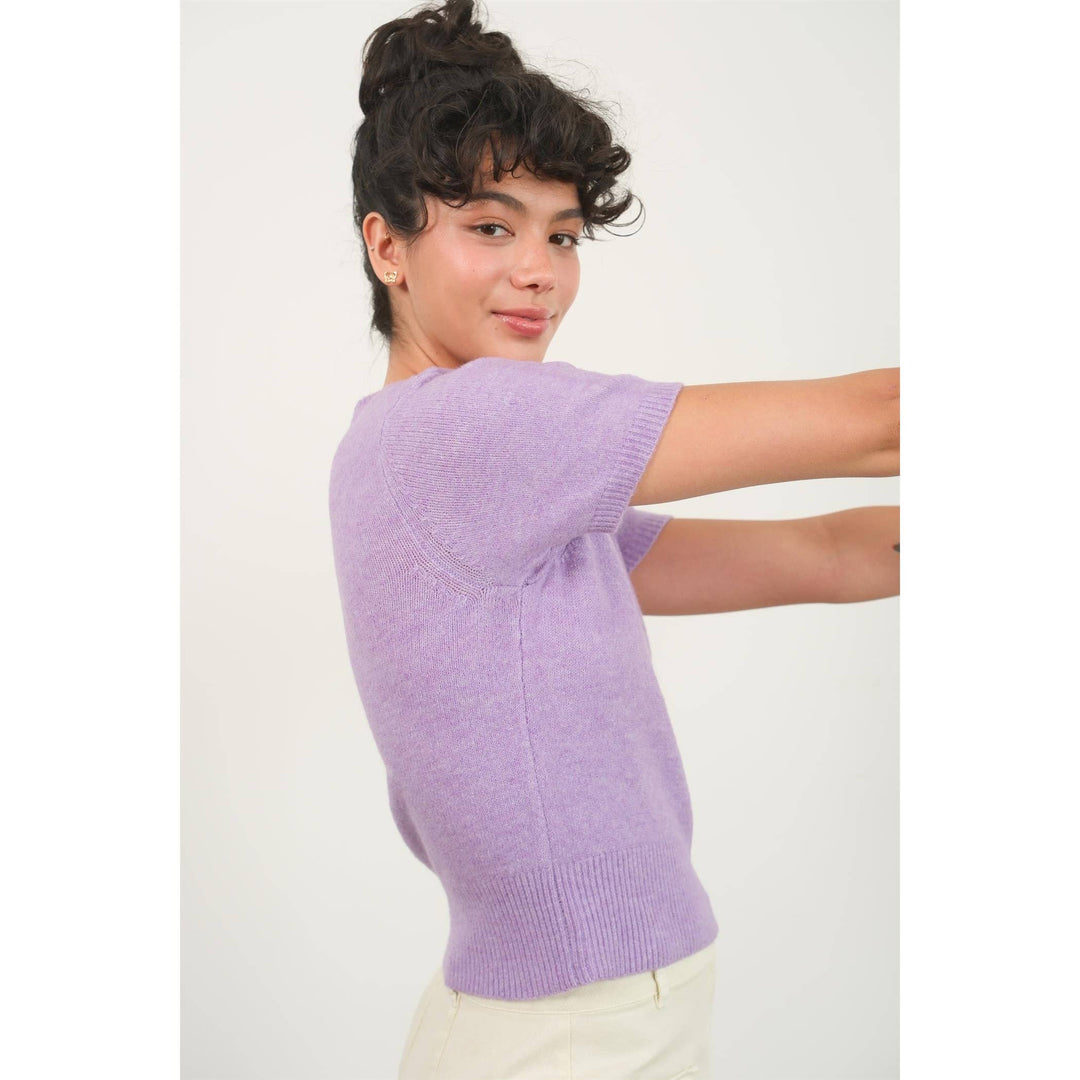 Women's Short Sleeve - SHORT SLEEVE KNIT SWEATER -  - Cultured Cloths Apparel