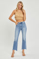 Denim - RISEN Full Size Frayed Hem Cropped Straight Jeans -  - Cultured Cloths Apparel