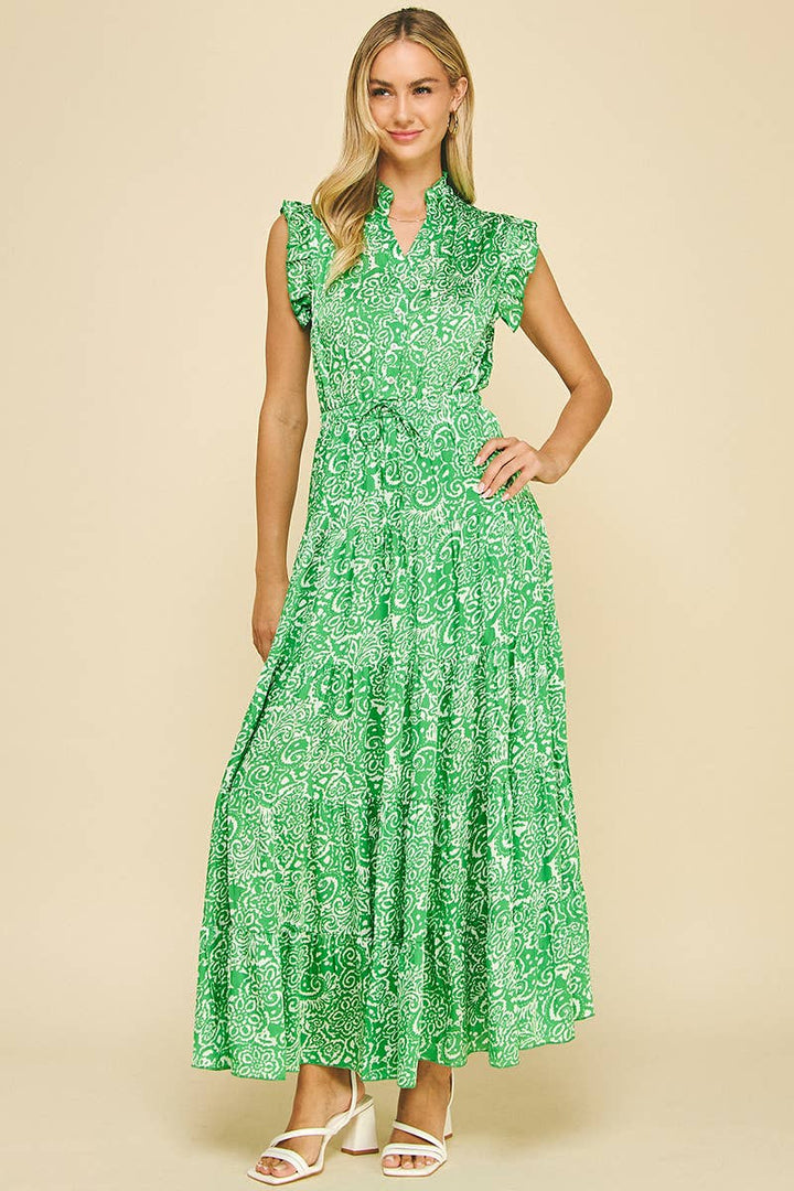 Women's Dresses - PAISLEY PRINT MAXI DRESS - - Cultured Cloths Apparel