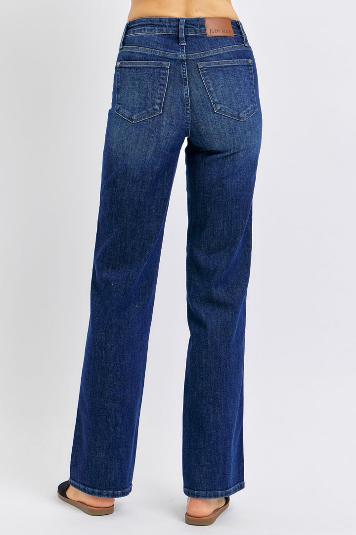 Denim - Judy Blue Full Size High Waist Tummy Control Straight Jeans -  - Cultured Cloths Apparel