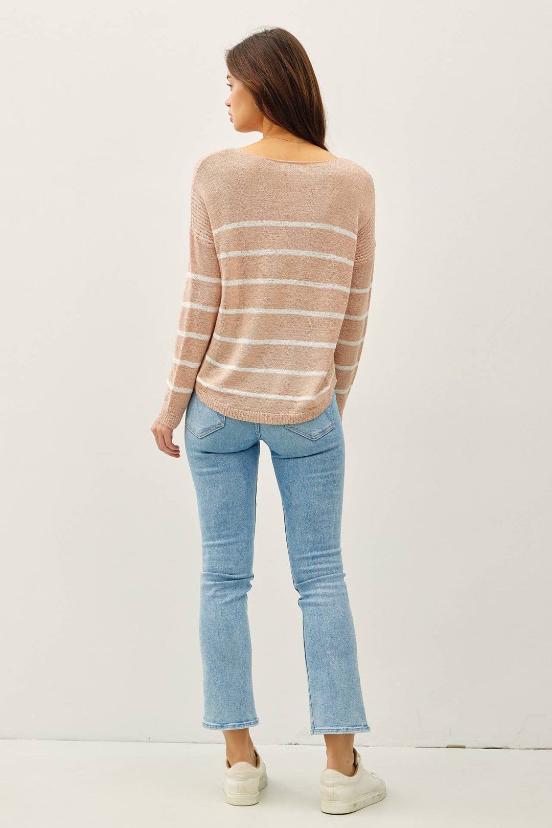 Women's Sweaters - STRIPED LIGHTWEIGHT SWEATER - - Cultured Cloths Apparel