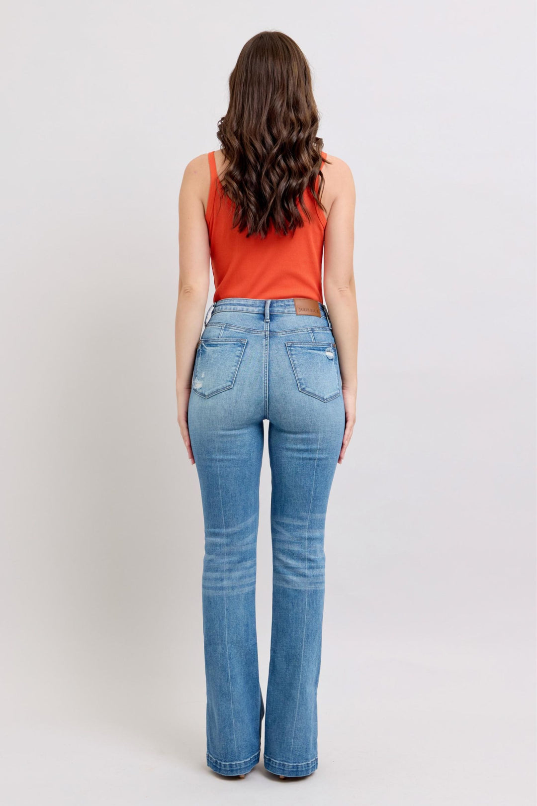 Denim - Judy Blue HW Tummy Control Vintage Wash Side Slit Slim Boot Jeans - - Cultured Cloths Apparel