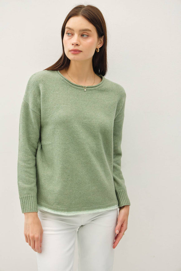 Women's Sweaters - COZY ACCENT COLOR SOLID SWEATER -  - Cultured Cloths Apparel