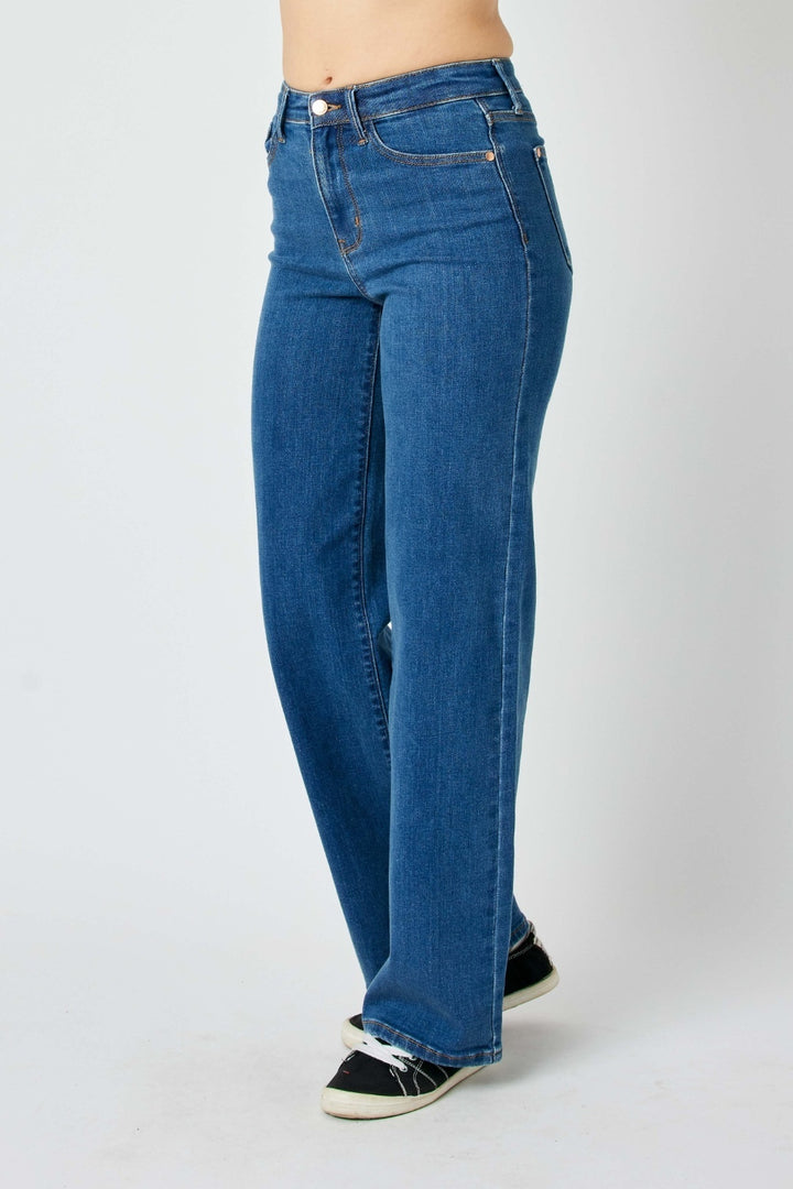 Denim - Judy Blue Full Size High Rise Straight Jeans -  - Cultured Cloths Apparel