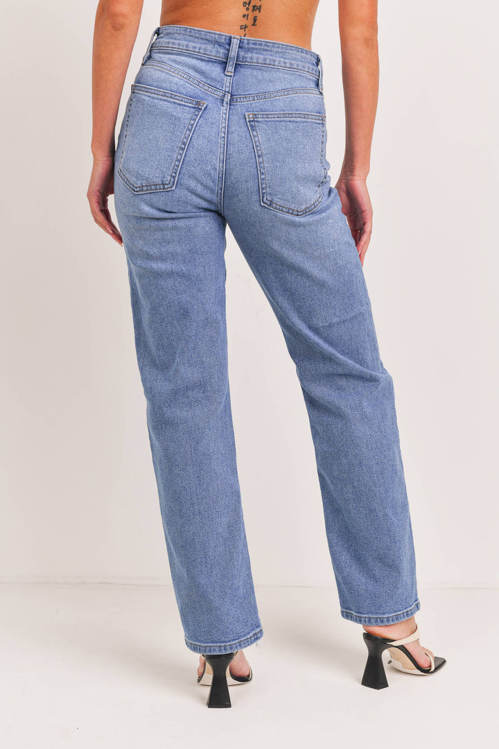 Denim - Sydney Straight High Rise Clean Leg Denim Jeans -  - Cultured Cloths Apparel