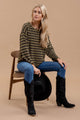 Women's Sweaters - STRIPE BOAT NECK DROP SHOULDER KNIT SWEATER -  - Cultured Cloths Apparel