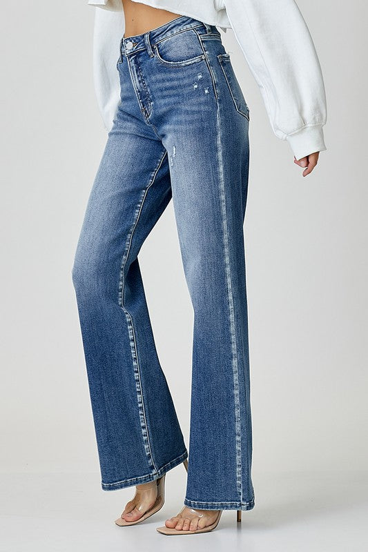 Denim - RISEN High Waist Jeans with Pockets - - Cultured Cloths Apparel