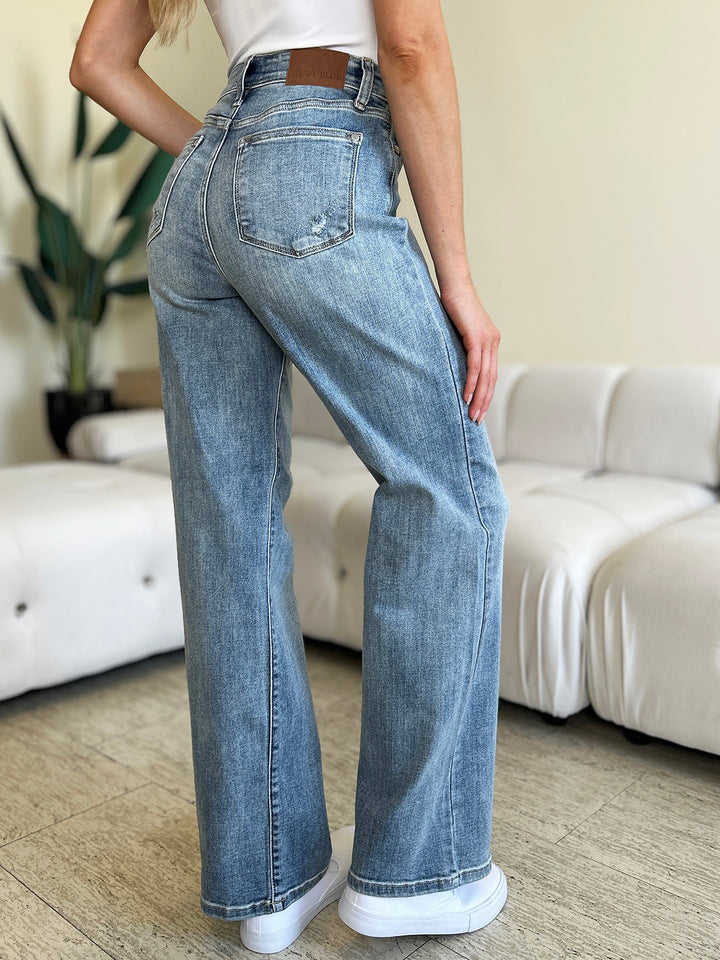 Denim - Judy Blue Full Size High Waist Straight Jeans -  - Cultured Cloths Apparel