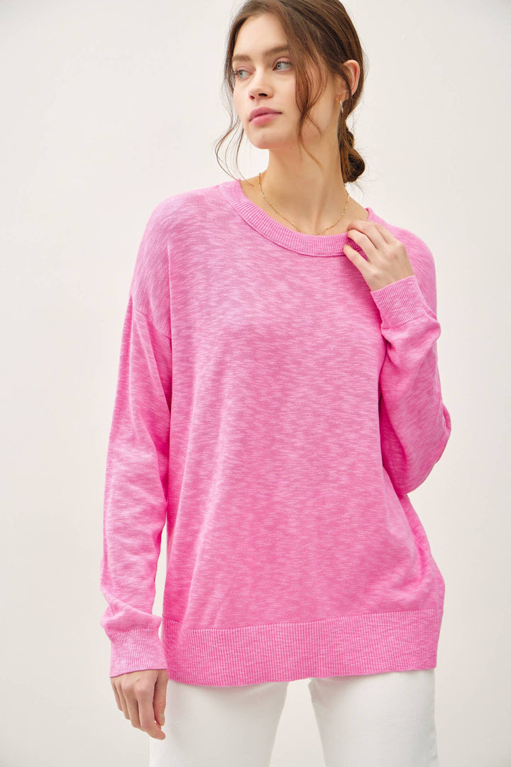 Women's Sweaters - OVERSIZED COTTON SLUB SWEATER - - Cultured Cloths Apparel