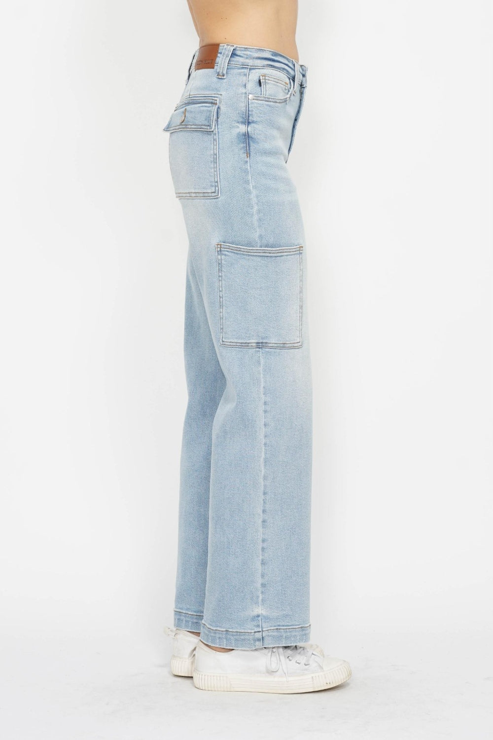 Denim - Judy Blue Full Size High Waist Straight Cargo Jeans -  - Cultured Cloths Apparel